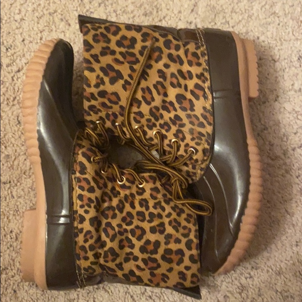 Cheetah Print Rain Boots